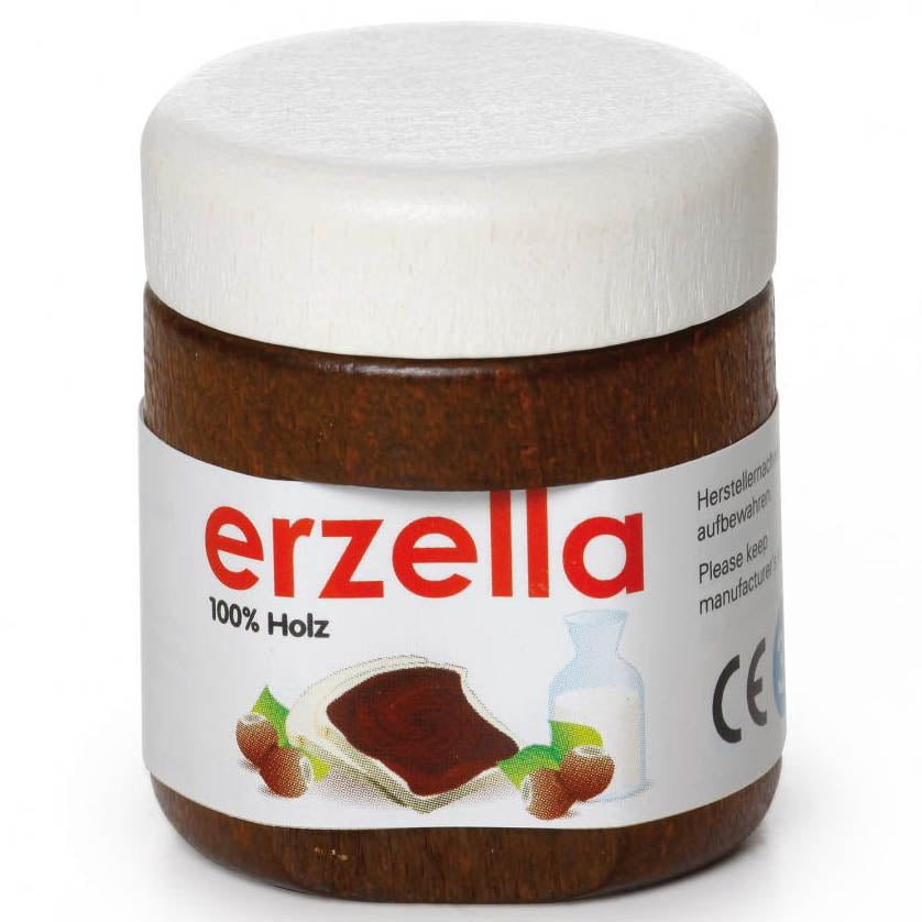 Erzi Erzella Chocolate Spread Wooden Play Food on a white background