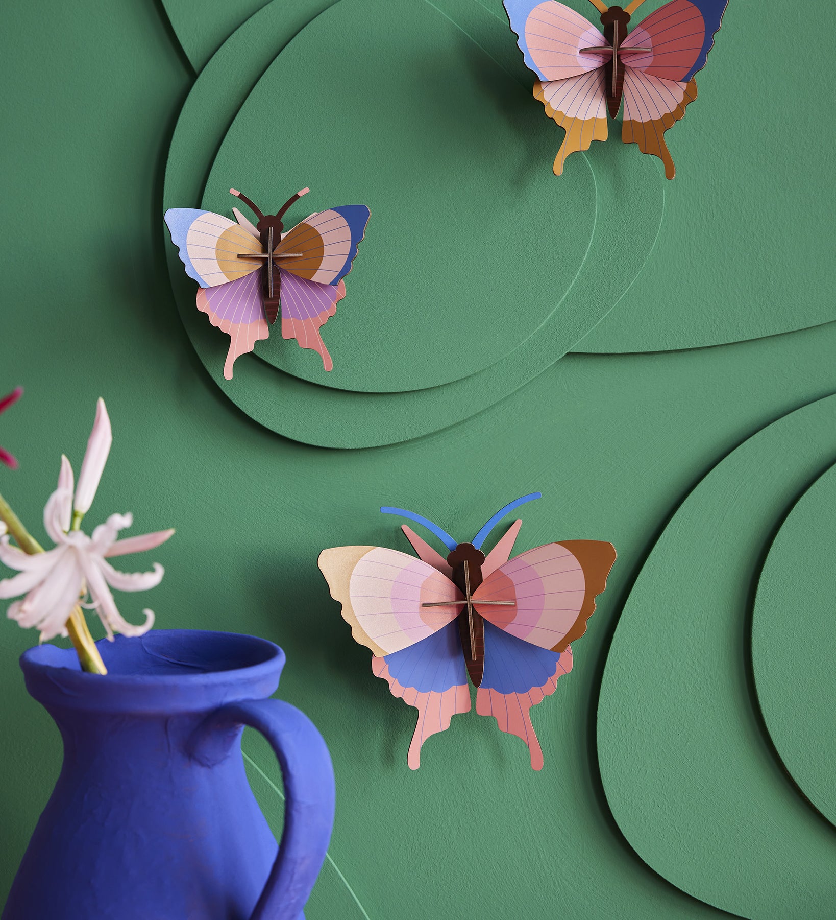  3D Wall Art. 3 decorative butterflies in shades of golds