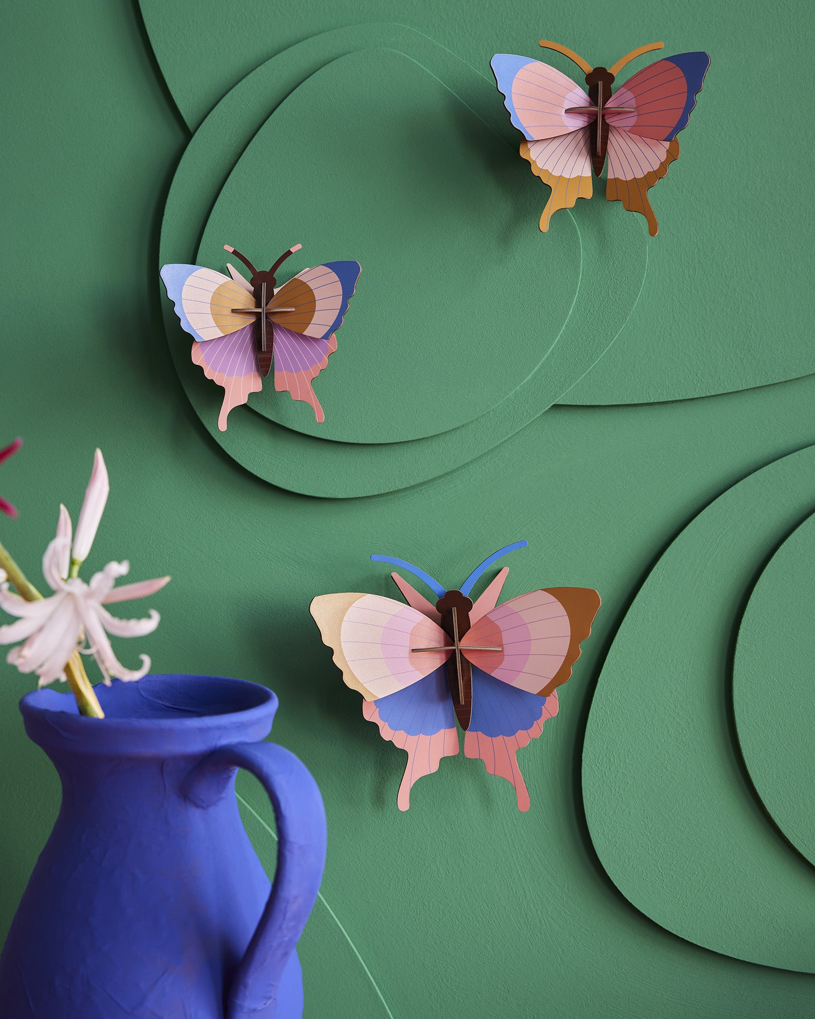  3D Wall Art. 3 decorative butterflies in shades of golds