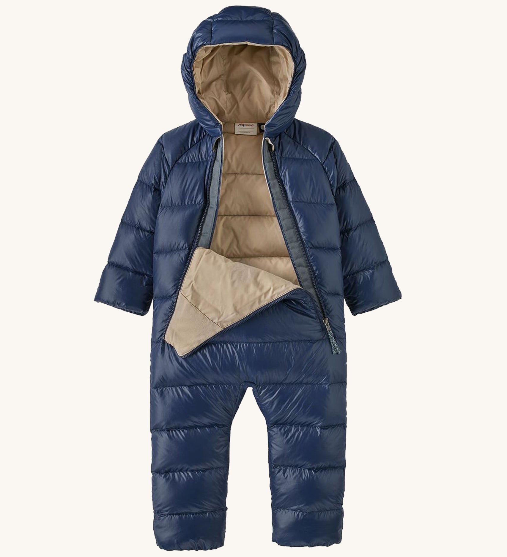 The Patagonia snowsuit opened