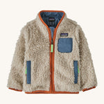 Patagonia Little Kids Retro-X Fleece Jacket - Natural / Redtail Rust