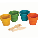 Plan Toys - Ensemble de quatre pots de fleurs