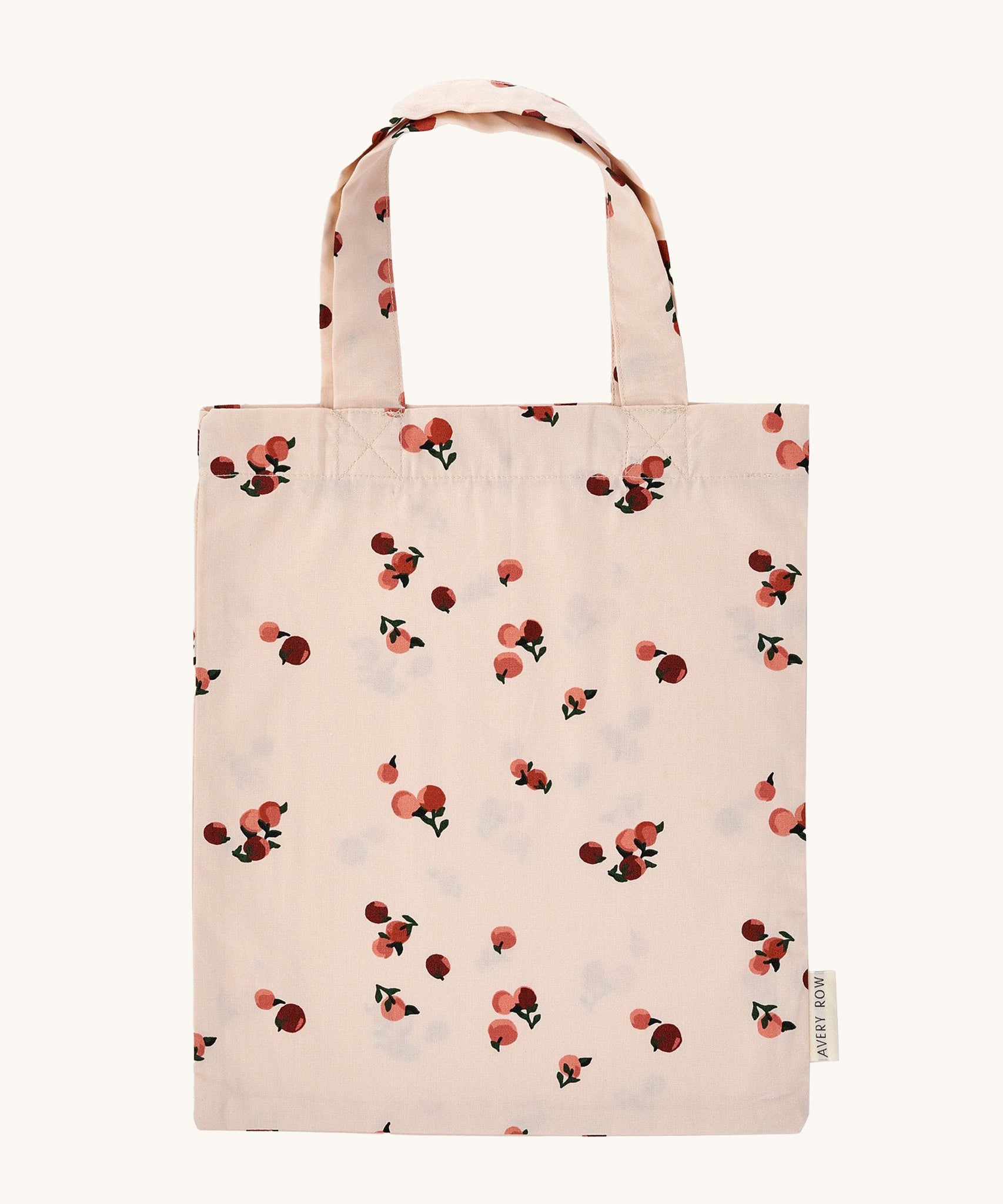 The bag for the Avery Row Organic Cotton Bedding Set - Cotbed,with a lovely, delicate peaches fruit print