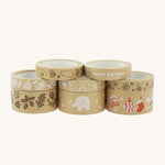 Babipur Kraft Eco Paper Tape - White Leaves