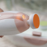 A closer look at the pad and light on the Baby Nail Care Set