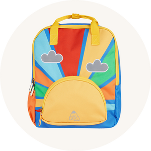 Frugi backpack on cream background to represent children's backpacks and bags at Babipur.