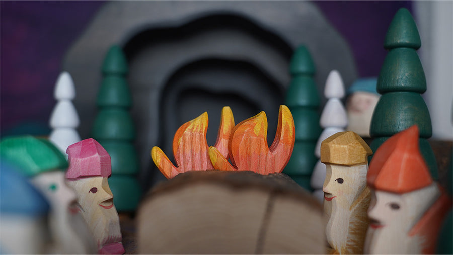 Black's Toys wooden fire and dwarfs