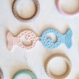 Hevea Natural Rubber Fish & Ring Teether Set