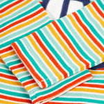 Frugi Brooke Easy Dressing Babygrow - Let's Go!/Iguana Stripe