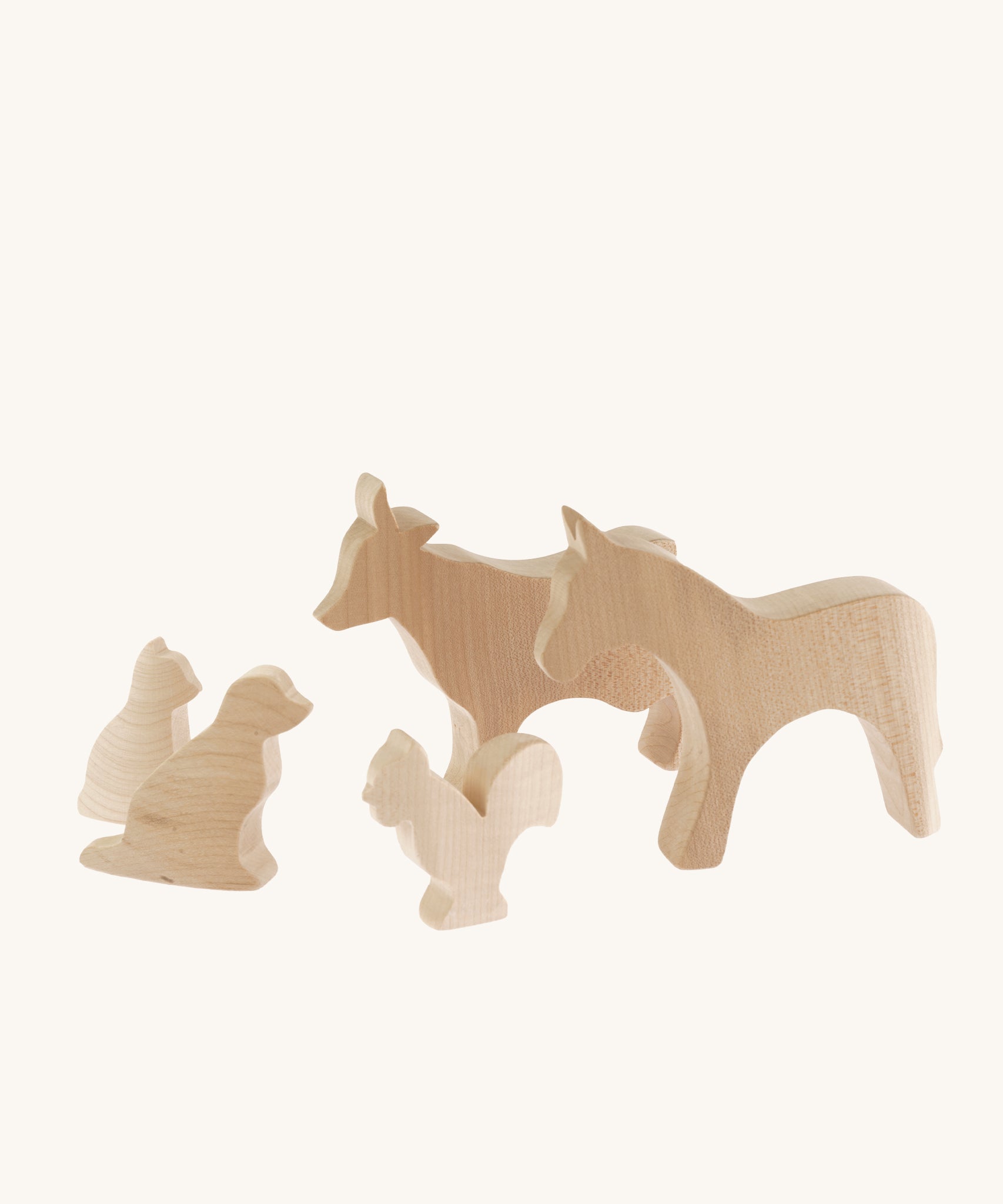 Bumbu Wooden Farm Animal Set - Paint Your Own pictured on a plain background