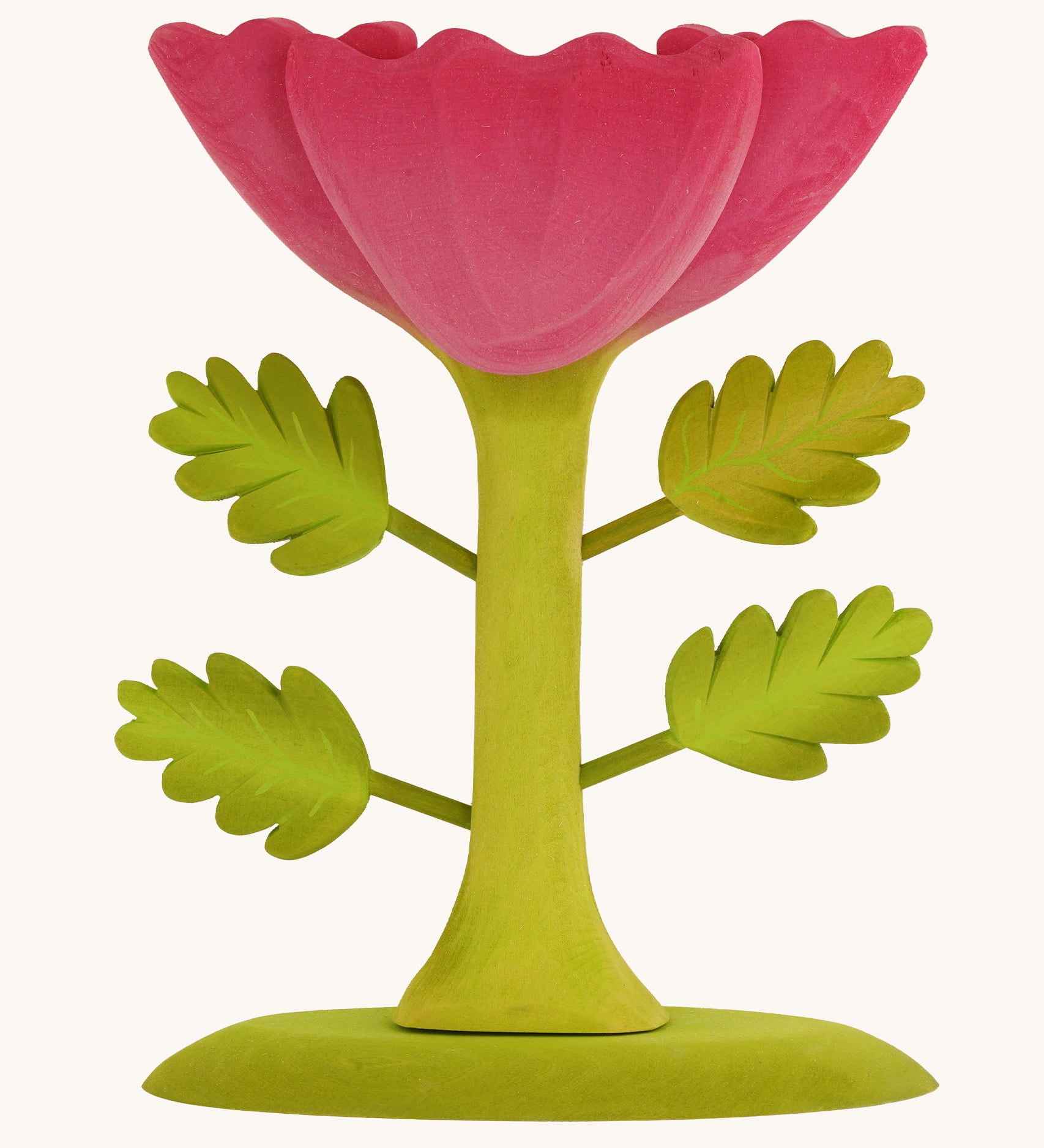 Bumbu Wooden Large Pink Flower on a plain background