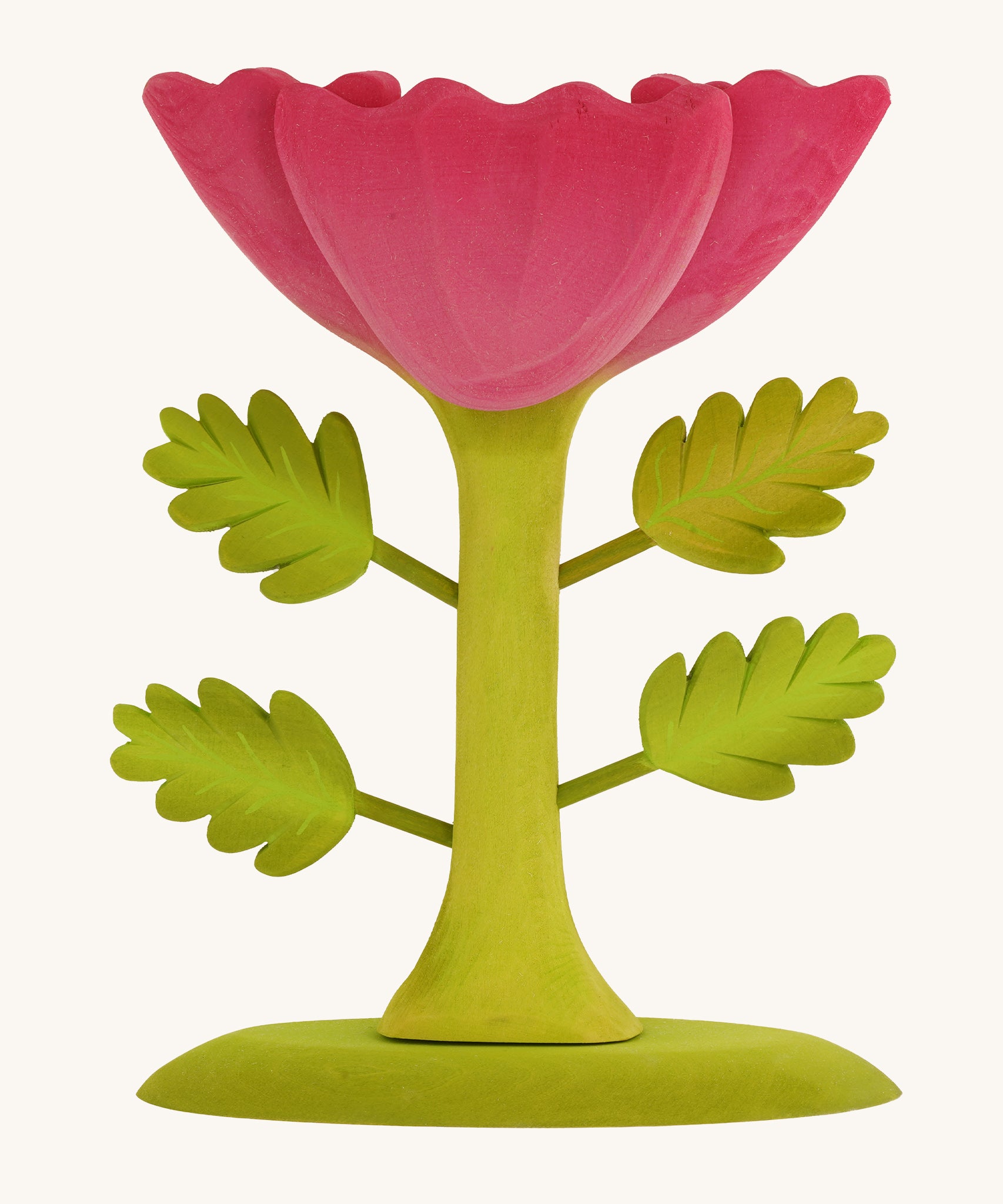 Bumbu Wooden Large Pink Flower on a plain background