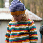 LGR From One To Another Honeycomb Rainbow Striped Knitted Jumper