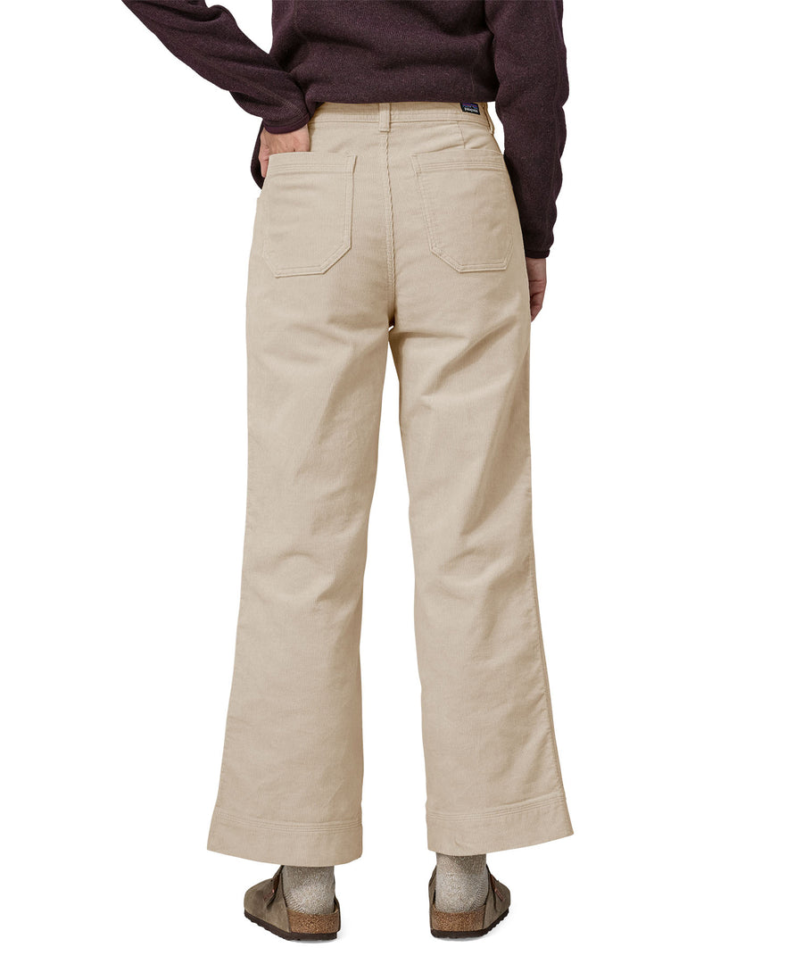 The pockets on the back of the Patagonia Women's Wide Leg Cord Pants - Pumice. Perfect for carrying a phone or notebook