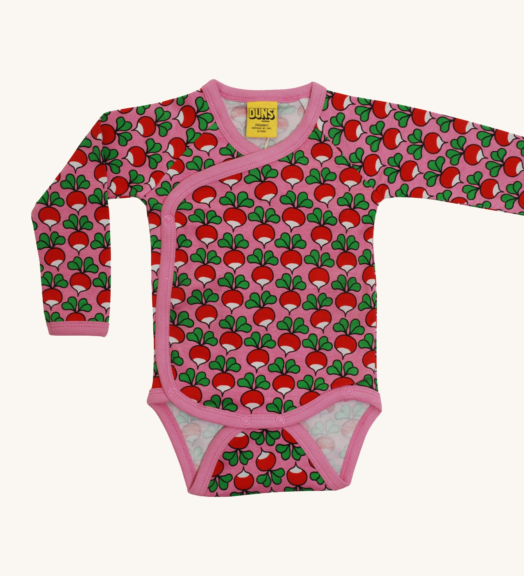 DUNS iconic Radish Scandi all-over print with a lovely pink background