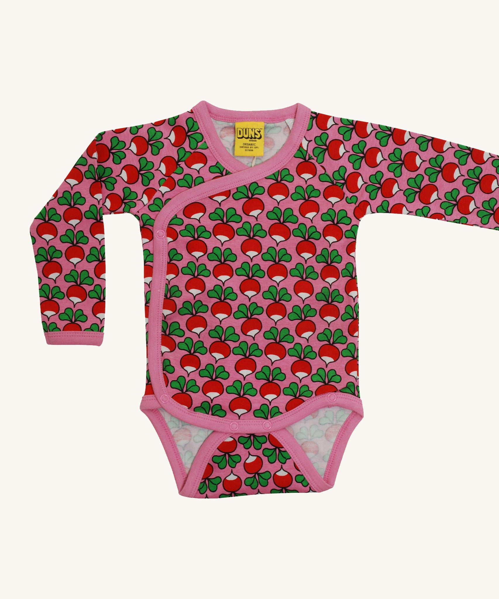 DUNS iconic Radish Scandi all-over print with a lovely pink background