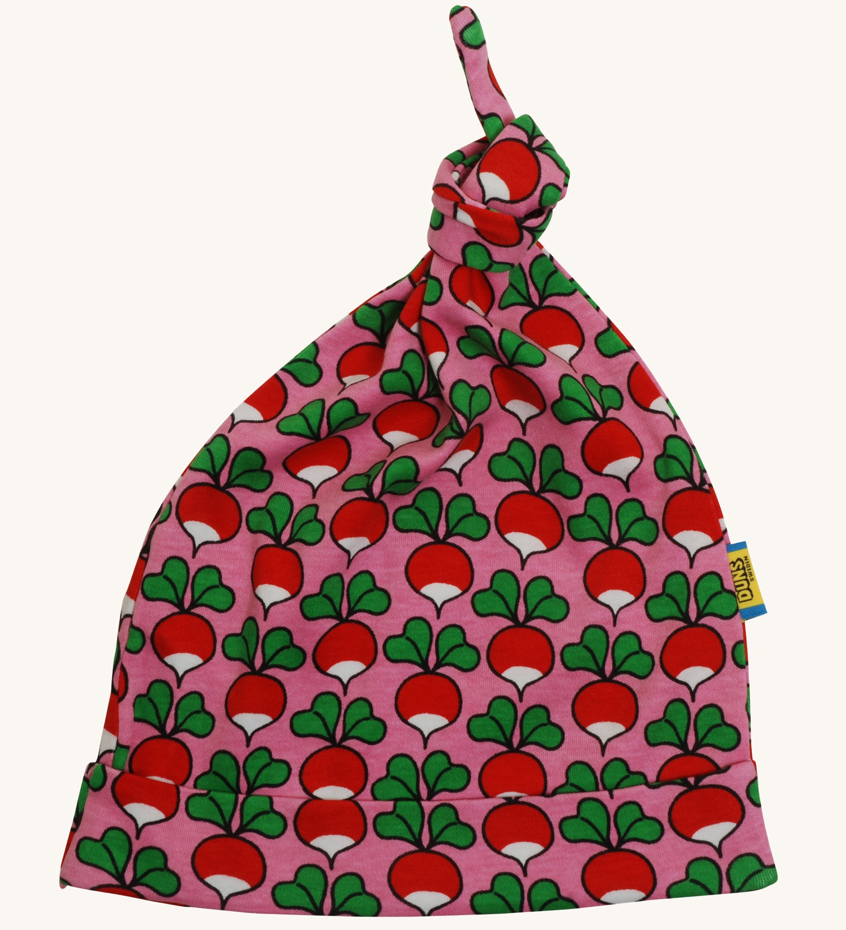 DUNS iconic Radish Scandi all-over print with a lovely pink background