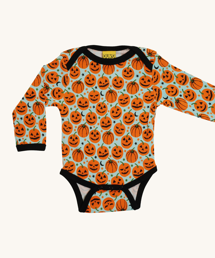 DUNS festive pumpkin all-over print on a light blue background