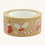 Babipur Wide Kraft Eco Paper Tape - Christmas Decs