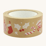 Babipur Wide Kraft Eco Paper Tape - Christmas Decs