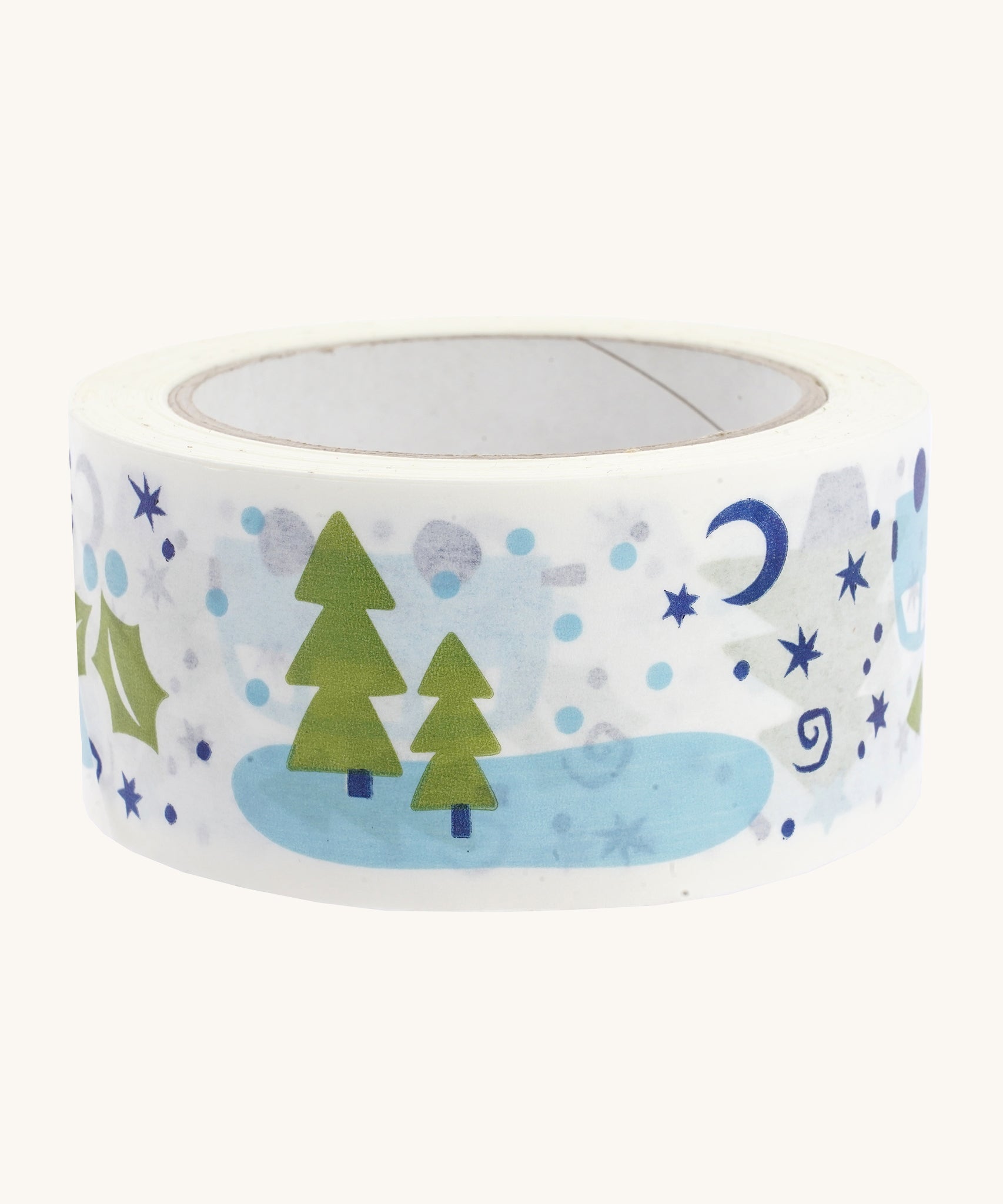 Flip side of the Babipur wide Christmas Camper Van eco paper tape on a white background