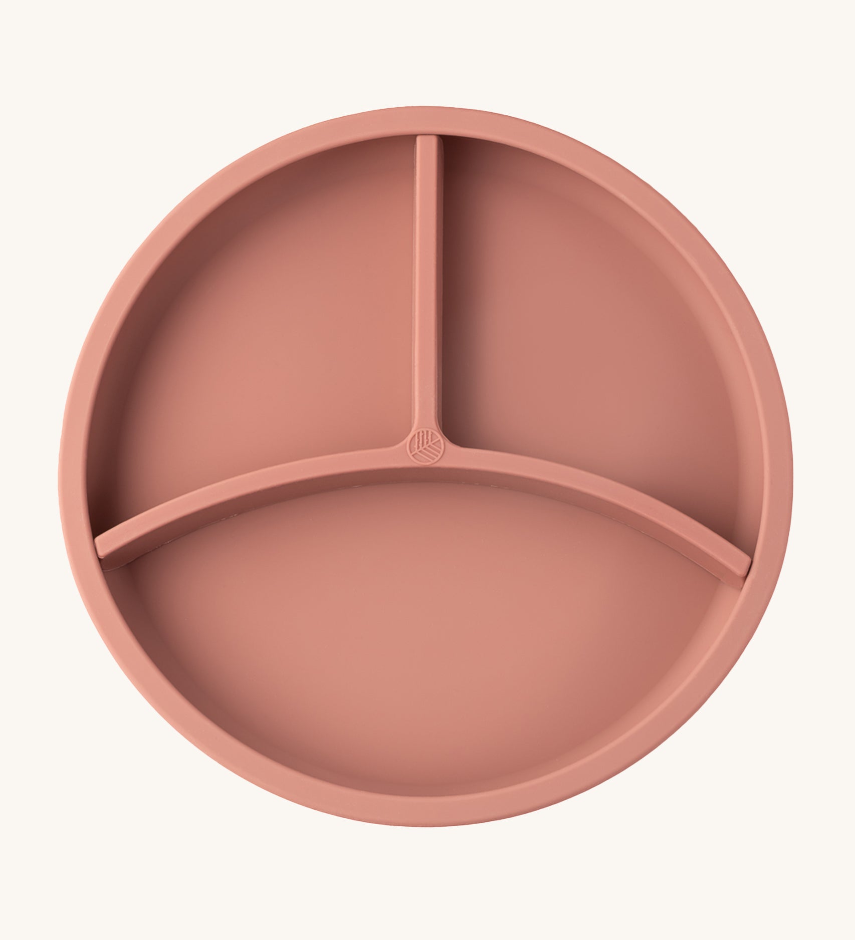 Eco Rascals Silicone Baby Plate in rose pink with removable divider. 