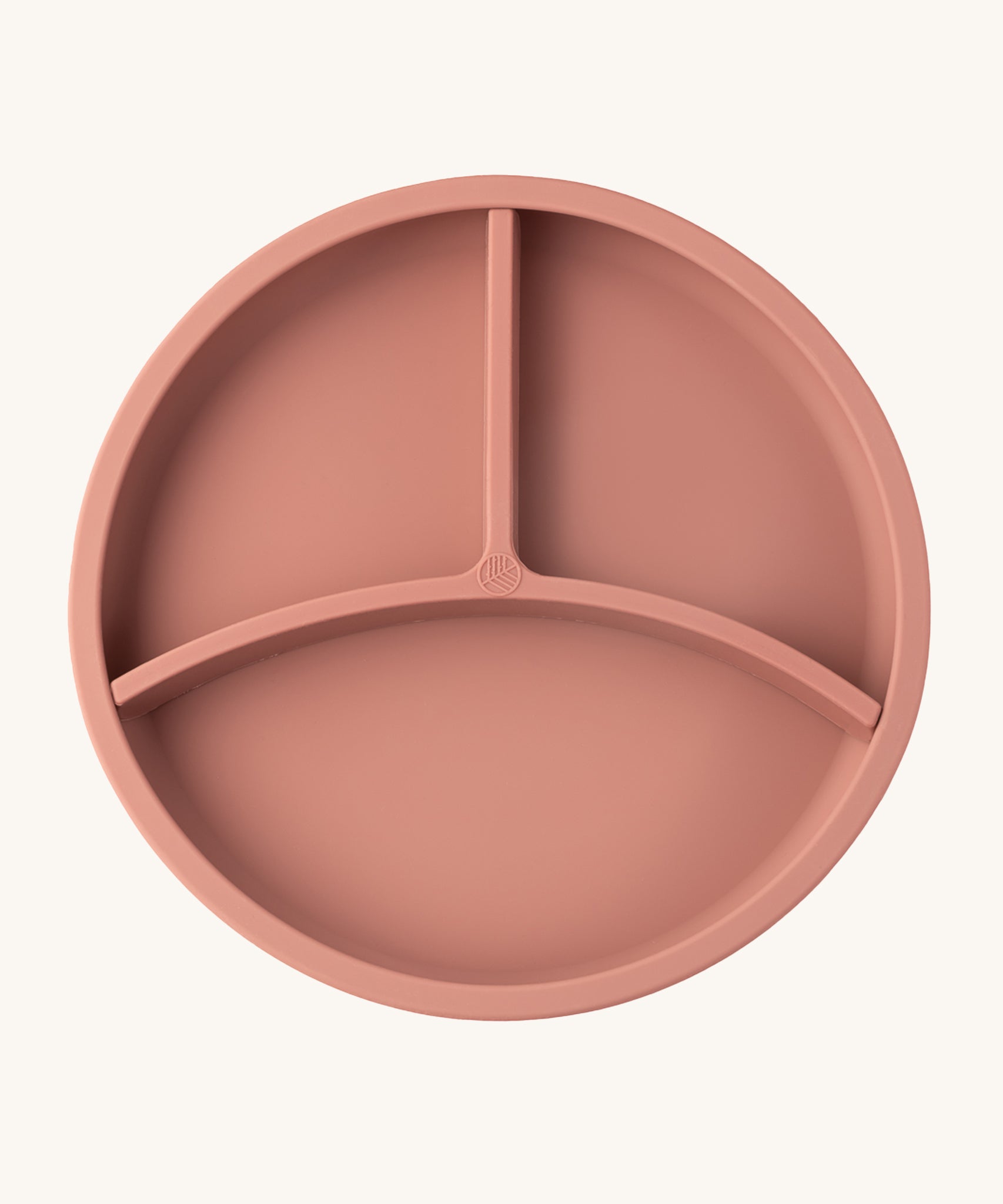 Eco Rascals Silicone Baby Plate in rose pink with removable divider. 