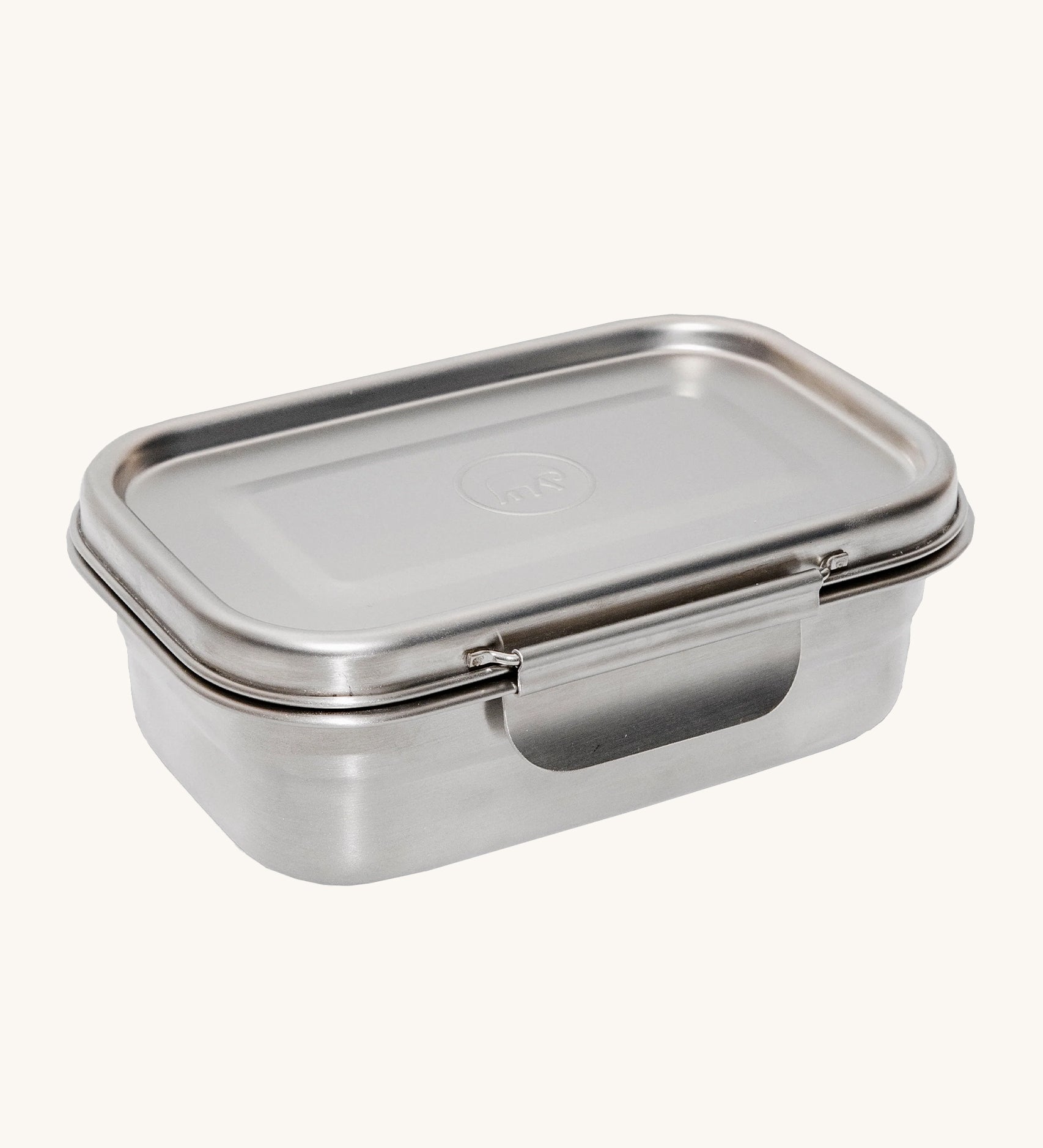 Elephant Box Clip & Seal Lunchbox With Removable Divider - 800ml, showing the clip down side, on a cream background