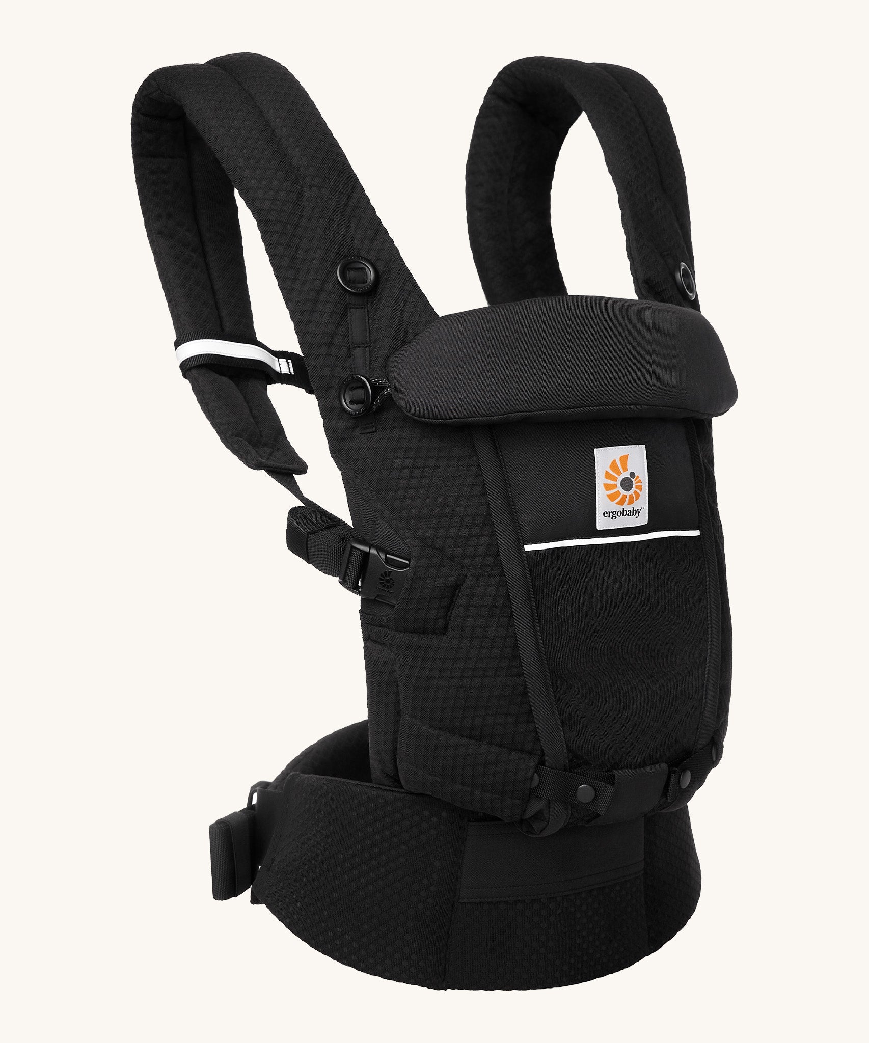 Ergobaby Adapt  SoftFlex™ Mesh Baby Carrier in Onyx Black. Side view. 