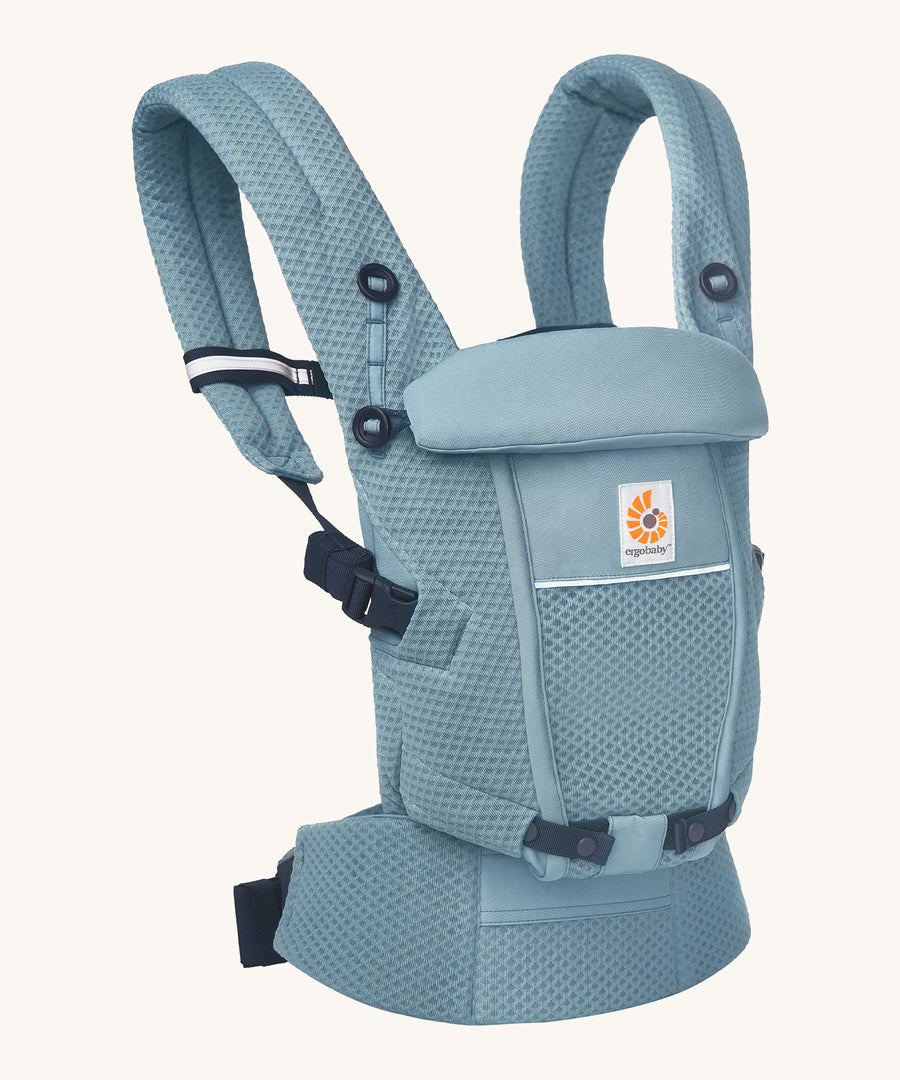 Ergobaby Adapt  SoftFlex™ Mesh Baby Carrier in Slate Blue. Side view. 