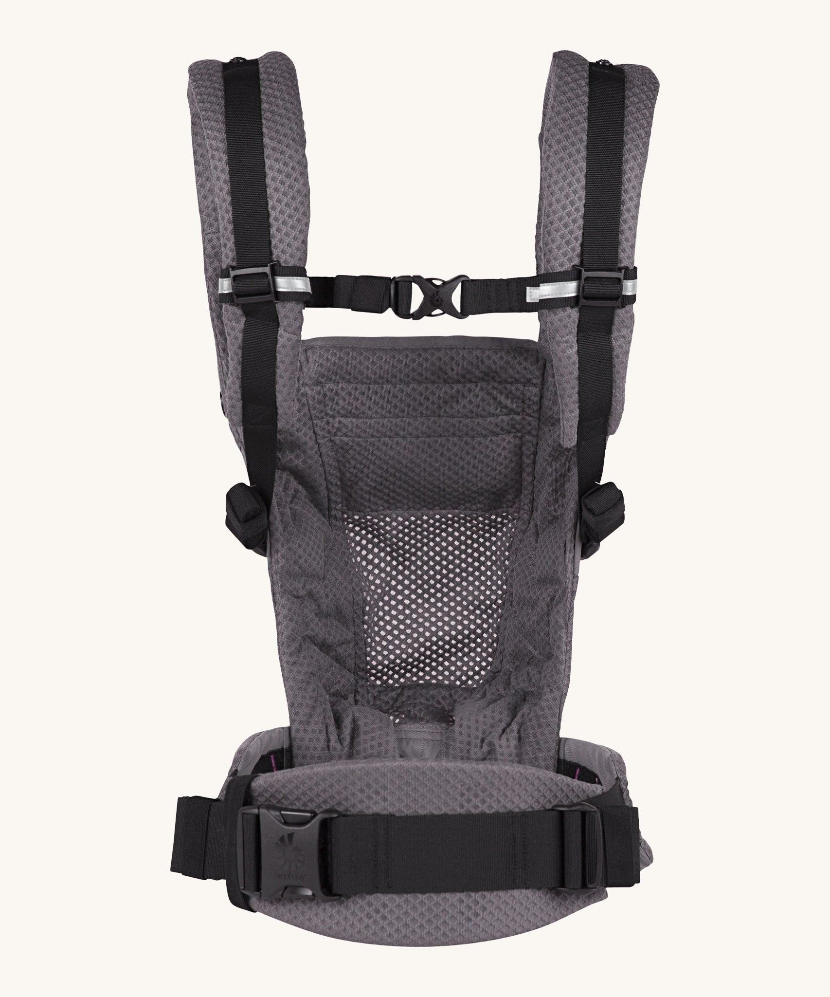 Ergobaby Adapt  SoftFlex™ Mesh Baby Carrier in Graphite Grey. Back view showing 'H' position shoulder straps. 