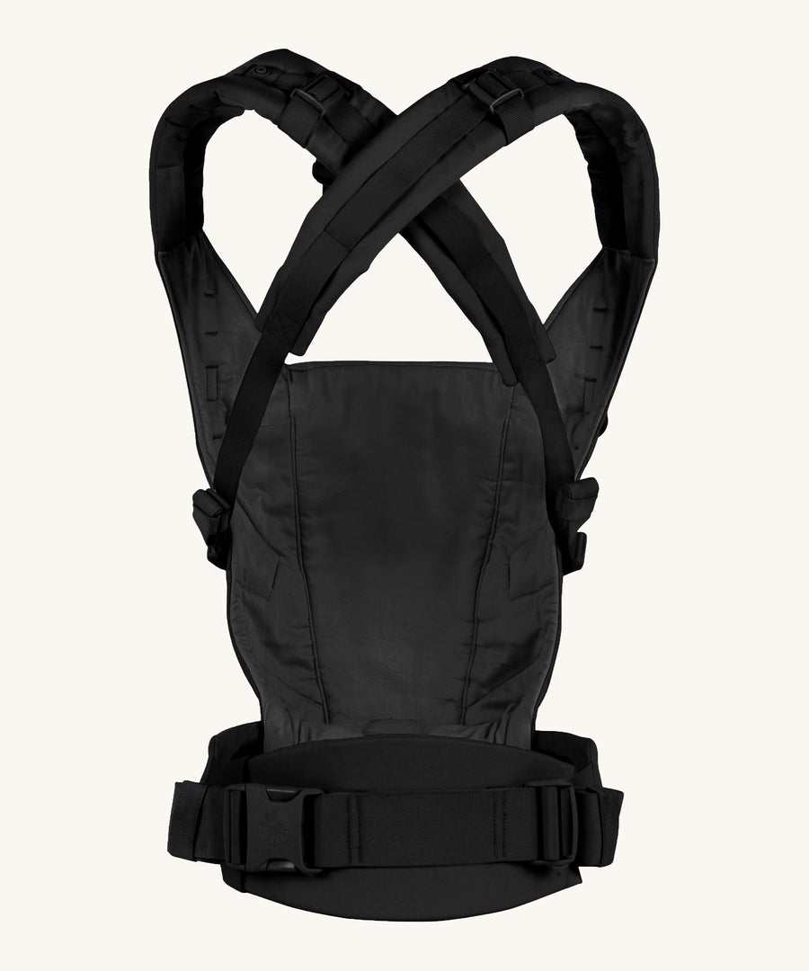 Ergobaby Adapt  SoftTouch™  Cotton Baby Carrier in Onyx Black. Back view showing cross over shoulder straps.