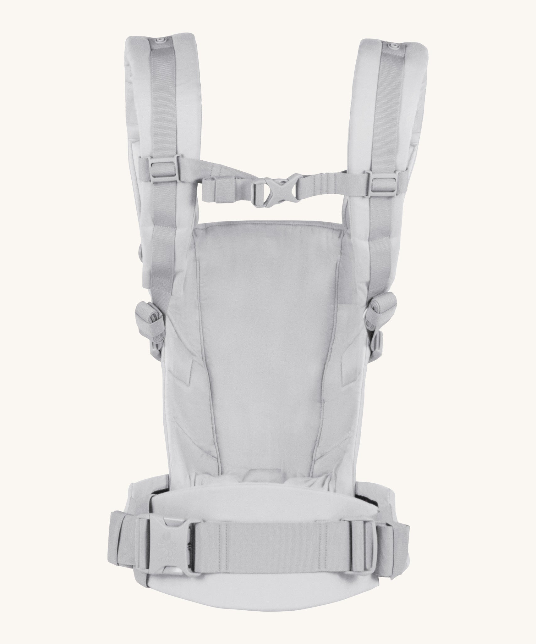 Ergobaby Adapt  SoftTouch™  Cotton Baby Carrier in Pearl Grey. Back view showing 'H' position shoulder straps. 