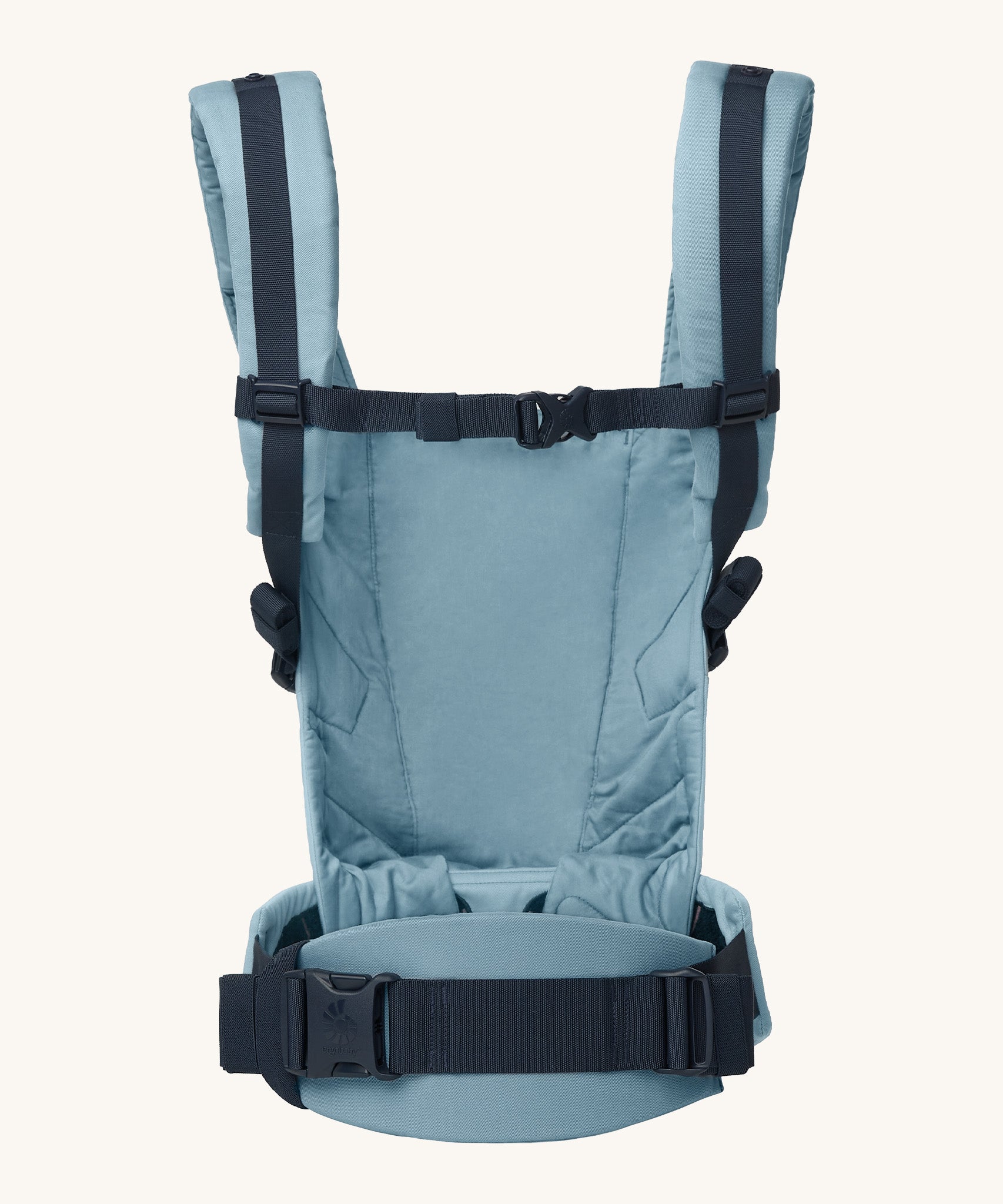 Ergobaby Adapt  SoftTouch™  Cotton Baby Carrier in Slate Blue. Back view showing 'H' position shoulder straps. 