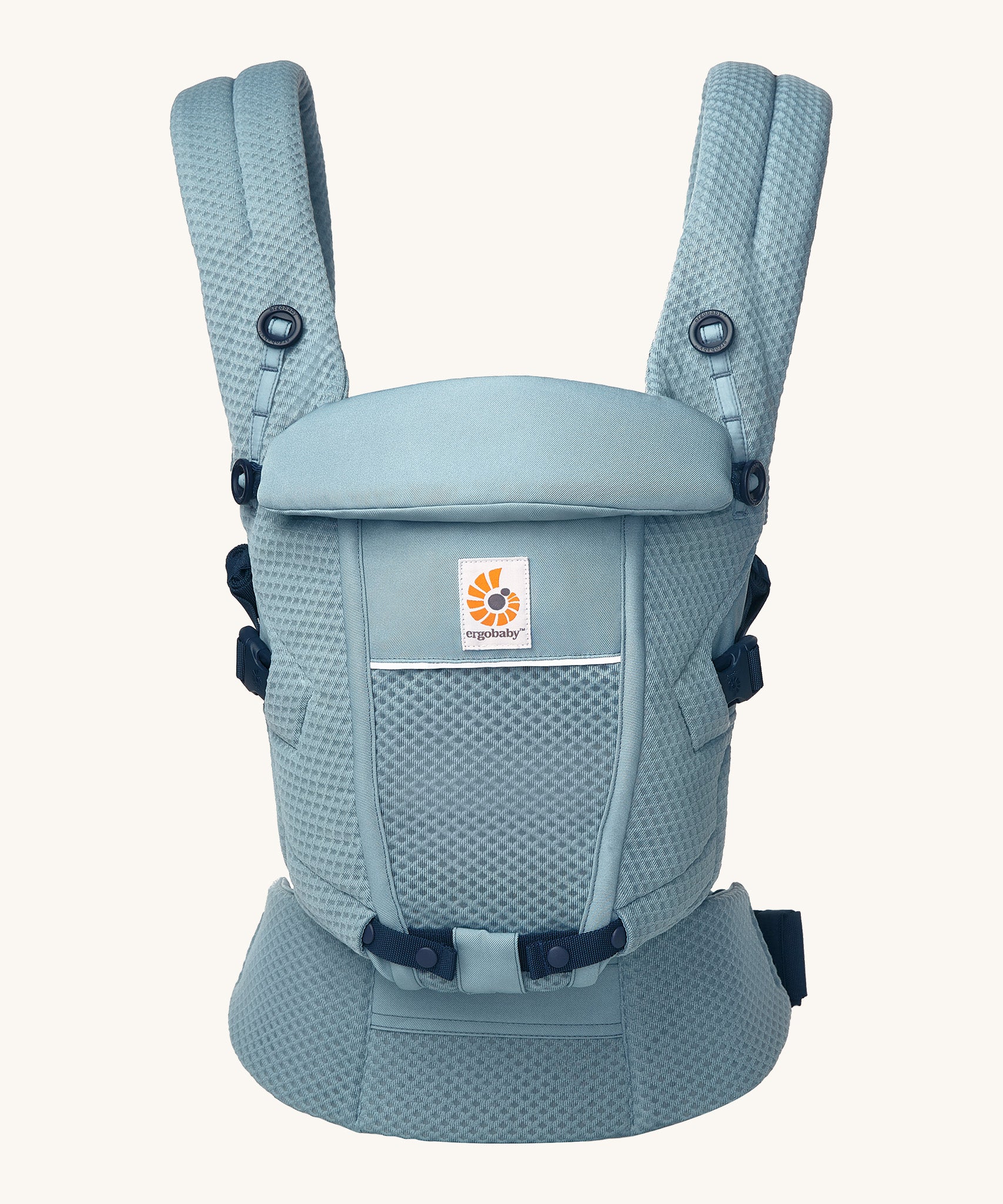 Ergobaby Adapt  SoftFlex™ Mesh Baby Carrier in Slate Blue. Front view. 