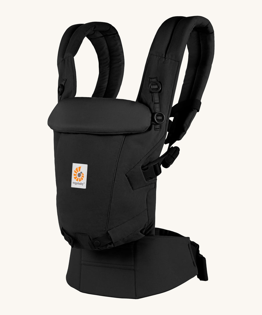 Ergobaby Adapt  SoftTouch™  Cotton Baby Carrier in Onyx Black. Side view.