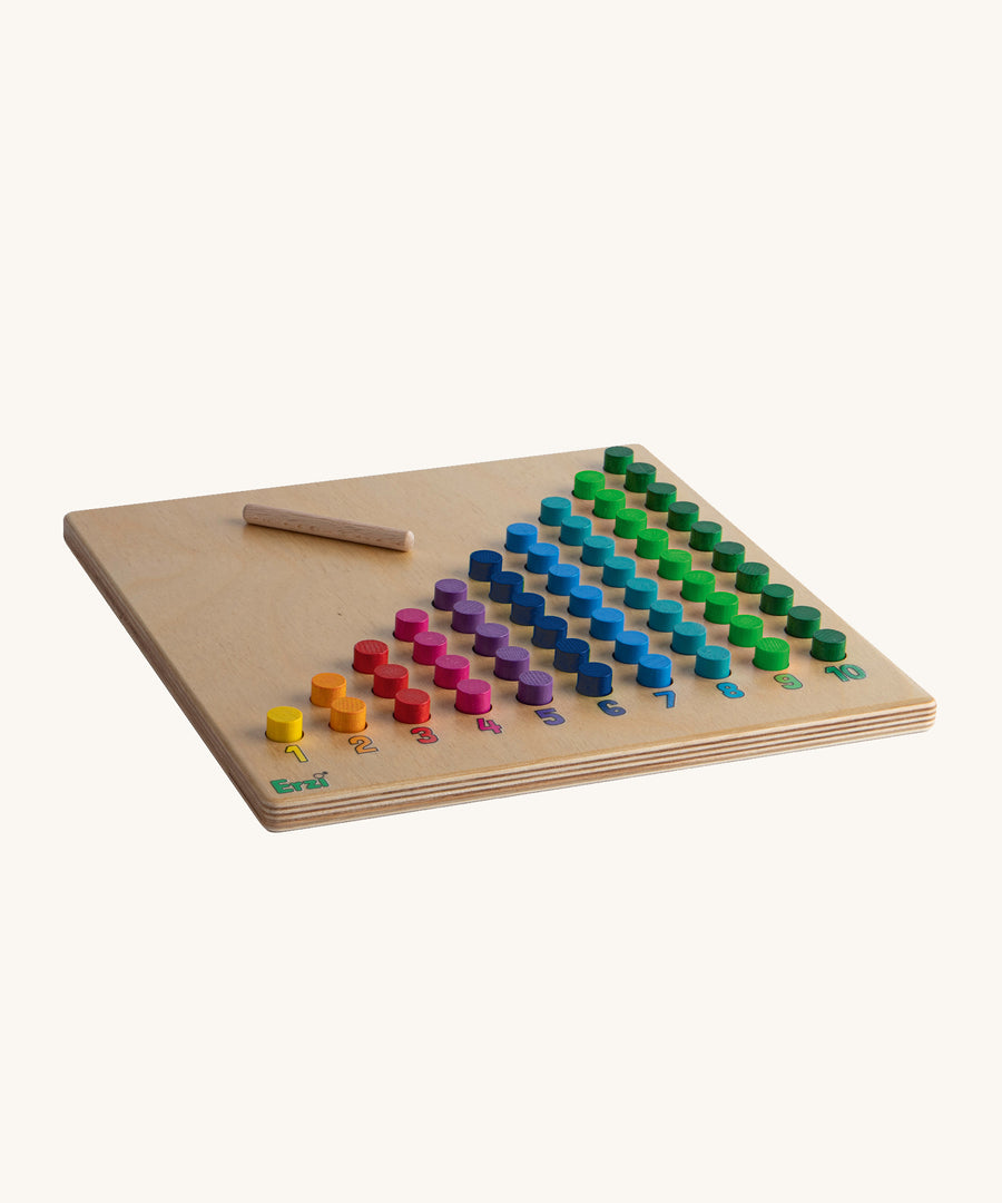 Erzi Toys Counting Peg Board. A wooden board with colourful pegs creates the perfect learning tool for maths based fun