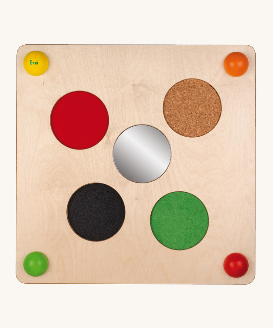 Erzi Sensory Touch & Feel Board. A wonderful sensory experience for little ones, with different textures in 5 circles