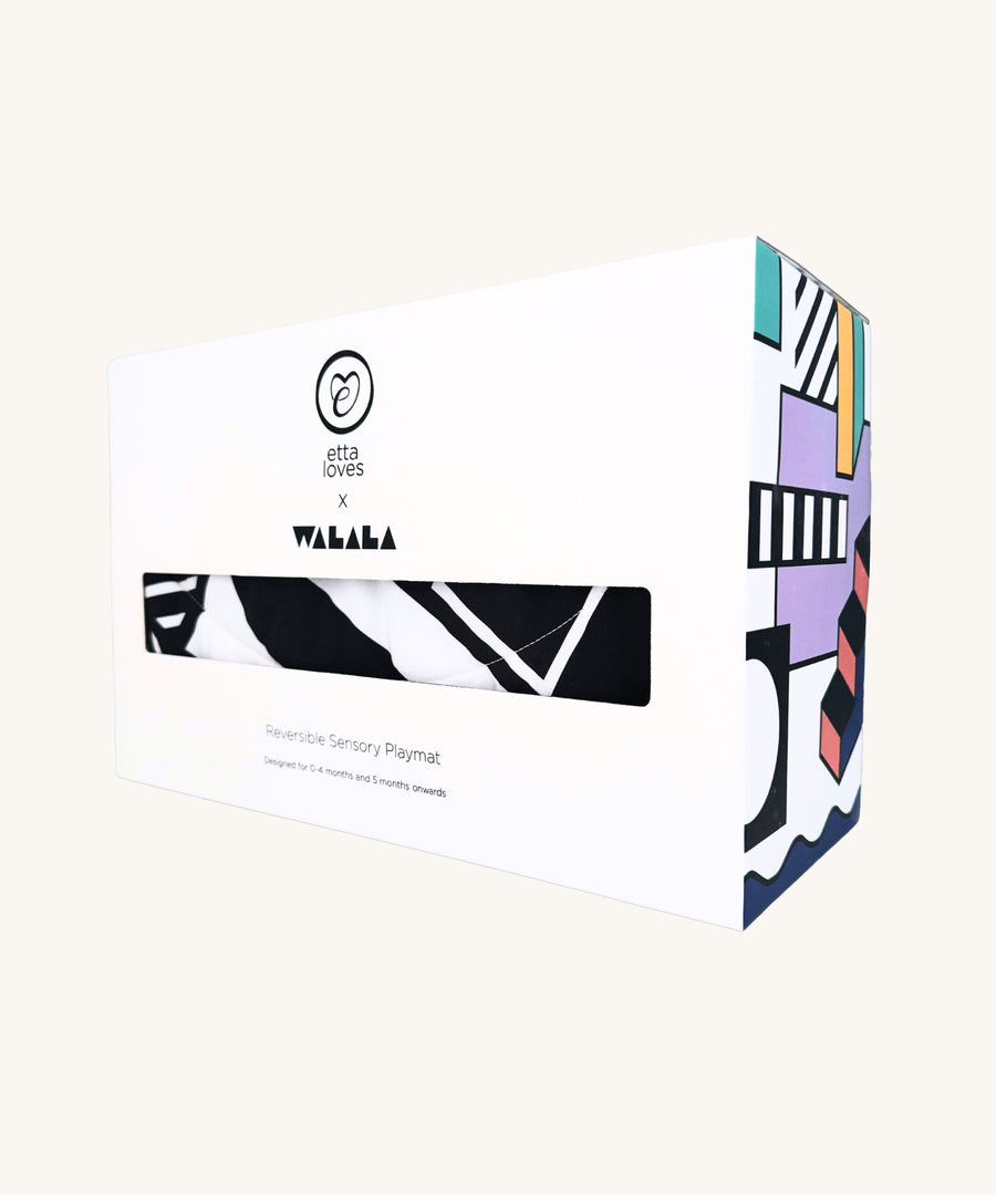 The box for the Etta Loves x Camille Walala Reversible Playmat. This product would make a lovely gift