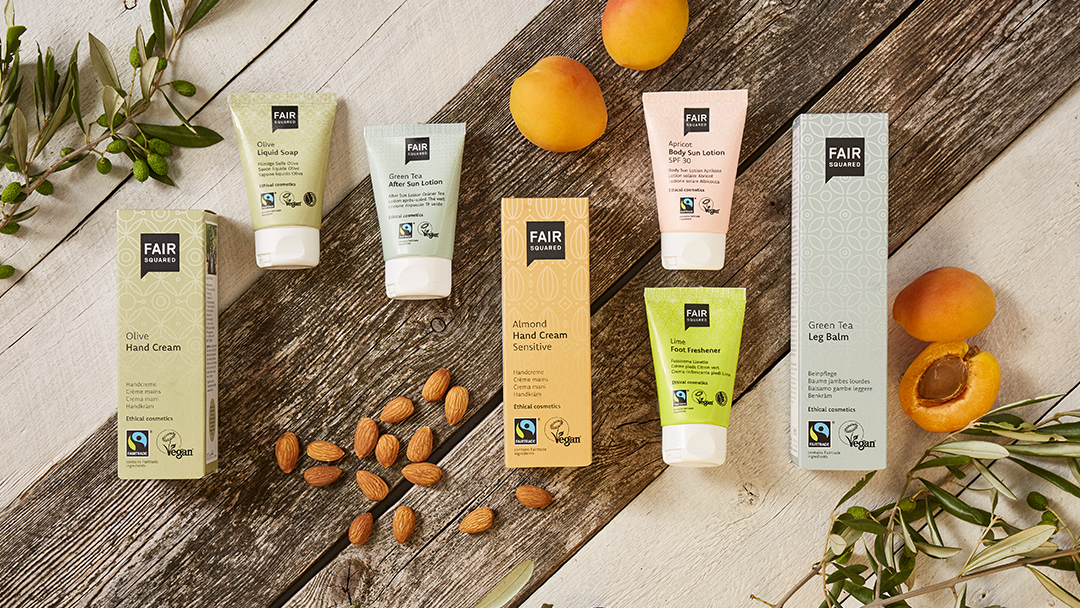 Picture of the Fair Squared natural bodycare range