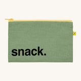 Fluf Zip Organic Cotton Snack Bag 'Snack' - Moss