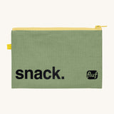 Fluf Zip Organic Cotton Snack Bag 'Snack' - Moss