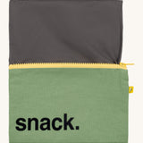 Fluf Zip Organic Cotton Snack Bag 'Snack' - Moss