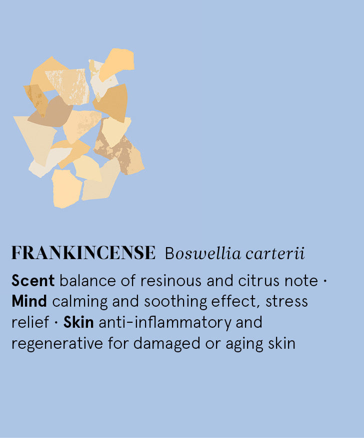 Infographic showing the main benefits of Frankincense essential oil.