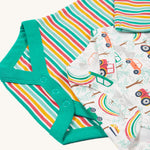 Lot de 2 bodys Frugi Super Special - Let'S Go!/Iguana Multi Stripe