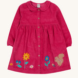 Frugi Coco Cord Dress - Lingonberry/Squirrel