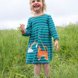 Frugi Dolcie Dress - Iguana Stripe/Tiger