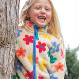 Frugi Zipped Ted Fleece Jacket - Flower Pop