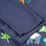 Frugi Campfire Hooded Top - Navy Blue/Go Wild Animals