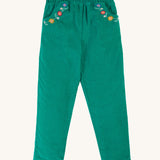 Pantalon en velours côtelé Paperbag de Frugi - Iguane/Fleurs